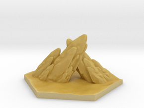 Rock formation no.1 hex tile counter in Tan Fine Detail Plastic