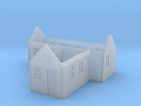 Country cottage wall structure 1:100 in Clear Ultra Fine Detail Plastic