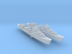 2pk Spanish Mendez Nunez AA cruiser 1:3000 in Clear Ultra Fine Detail Plastic