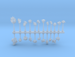 Crystal and Rock Asteroids sprue in Clear Ultra Fine Detail Plastic