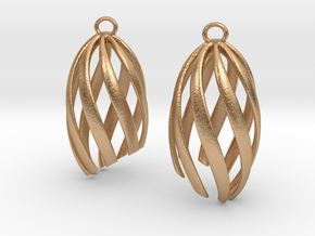 Twisted cut Earrings in Natural Bronze
