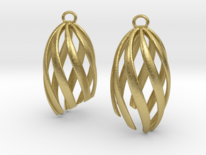 Twisted cut Earrings in Natural Brass