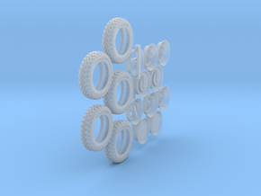 1/16 Schwimmwagen Tire+Wheels Set001 in Clear Ultra Fine Detail Plastic