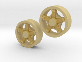 1:64 Front Dayton Wheels in Tan Fine Detail Plastic