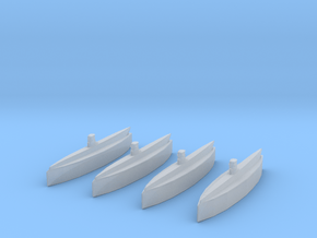 Type IIA U-Boat 1/2400 x4 in Clear Ultra Fine Detail Plastic