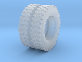 1:64 scale ground gripper tires for dayton wheels in Clear Ultra Fine Detail Plastic