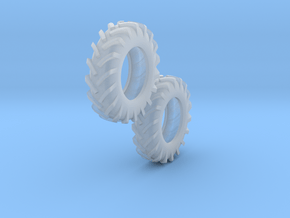 1:64 scale 12.4-24 Tires in Clear Ultra Fine Detail Plastic