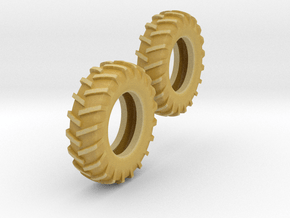 1:64 14.9-28 Tire Pair in Tan Fine Detail Plastic