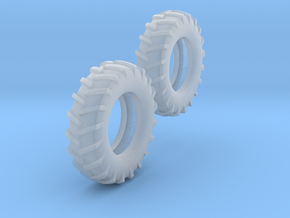 1:64 14.9-28 Tire Pair in Clear Ultra Fine Detail Plastic