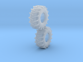 1:64 scale 30.5-32 Tire Pair in Clear Ultra Fine Detail Plastic