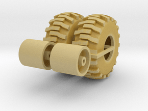 1:64 scale Back hoe Tire And Wheel Assy in Tan Fine Detail Plastic