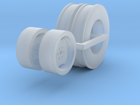 1:64 Grain Drill Marker Tires And Wheels in Clear Ultra Fine Detail Plastic