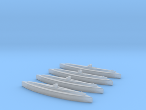 U-48 (Type VIIB U-Boat) 1/1800 x4 in Clear Ultra Fine Detail Plastic