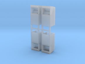 Altkleidercontainer 4er Set 1:120 TT in Clear Ultra Fine Detail Plastic