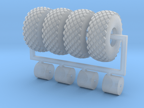 4 x 1/64 16.5L X 16.1 Turf Tires & Wheels in Clear Ultra Fine Detail Plastic