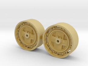 1/64 8000/9000/8600/9600 Ford Tractor wheels in Tan Fine Detail Plastic