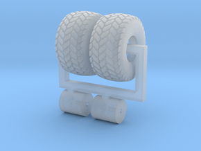 1/64 21.5L-16.1 Turf Tires And Wheels in Clear Ultra Fine Detail Plastic