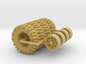 1/50 crawler tires and wagon wheels in Tan Fine Detail Plastic