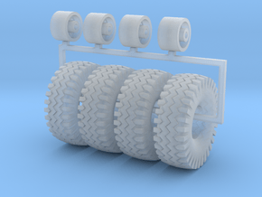 1/50 Wagon wheel and big off road tires in Clear Ultra Fine Detail Plastic