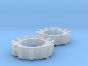 1/64 Wheel Weights Outer (2 Pieces) in Clear Ultra Fine Detail Plastic