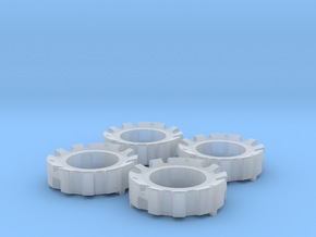 1/64 Wheel Weights Outer (4 Pieces) in Clear Ultra Fine Detail Plastic