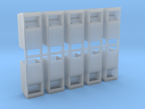Altkleidercontainer 10er Set 1:76 in Clear Ultra Fine Detail Plastic