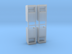 Altkleidercontainer 4er Set 1:100 in Clear Ultra Fine Detail Plastic