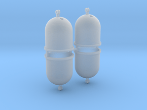 Altglascontainer Halbkugel 4erSet 1:87 H0 in Clear Ultra Fine Detail Plastic