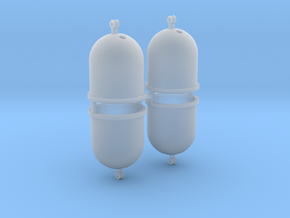 Altglascontainer Halbkugel 4erSet 1:72 in Clear Ultra Fine Detail Plastic