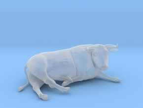 Bull Lying Down in Clear Ultra Fine Detail Plastic