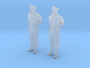 Police Officer Standing Waiting in Clear Ultra Fine Detail Plastic