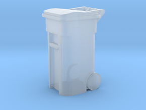 Trash Cart 64 gal - HO 87:1 Scale in Clear Ultra Fine Detail Plastic
