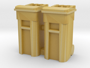 Trash Cart 64 gal - HO 87:1 Scale Qty (2) in Tan Fine Detail Plastic