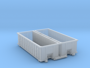 Industrial Dumpster 30yd (Qty 2) - N 160:1 Scale in Clear Ultra Fine Detail Plastic