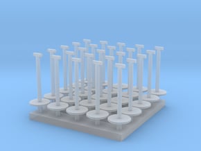 MOF Stanchions (25) HO 72:1 Scale in Clear Ultra Fine Detail Plastic