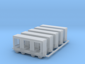 Grubenbahn Perseonenwagen V1 - 5erSet - TTf 1:120 in Clear Ultra Fine Detail Plastic