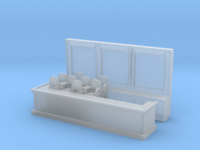 Bar & 8 Stools 144:1 Scale in Clear Ultra Fine Detail Plastic