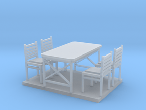 Waffle HouseTable and Chairs HO 87:1 Scale in Clear Ultra Fine Detail Plastic