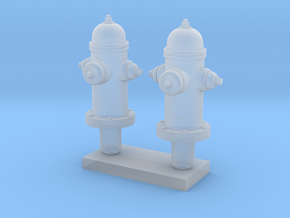 Fire Hydrant Qty 2 - 'O' Scale 43:1 in Clear Ultra Fine Detail Plastic