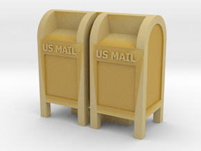 Mail Box - US Mail Qty 2 - 'O' Scale 43:1 in Tan Fine Detail Plastic