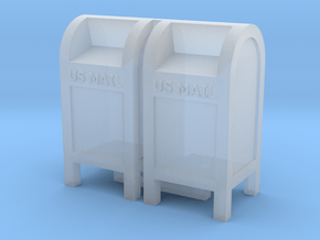 Mail Box - US Mail Qty 2 - 'O' Scale 43:1 in Clear Ultra Fine Detail Plastic