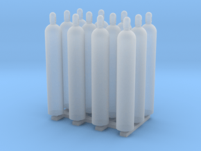 1:48 Gas Cylinders Pack of twelve  in Clear Ultra Fine Detail Plastic