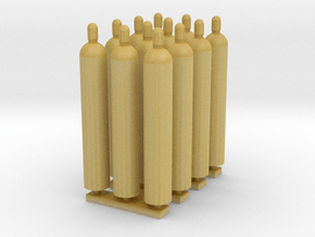 1:64 Gas Cylinders Pack of twelve  in Tan Fine Detail Plastic