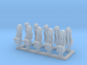 025E Martin-Baker Seats - 1/100 - set of 10 in Clear Ultra Fine Detail Plastic