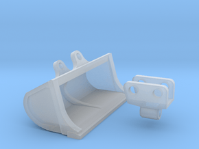 1:87 Cat 315C Tilt grading bucket in Clear Ultra Fine Detail Plastic