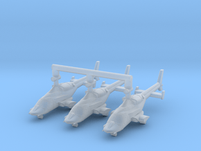 030V Modified Bell 222 1/600 Set of 3 in Clear Ultra Fine Detail Plastic