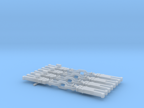 NEM OO Type 31 Couplings - Strait 3 Link x4 in Clear Ultra Fine Detail Plastic