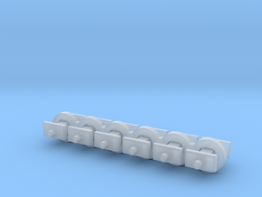 N Scale 5mm Fixed Coupling Drawbar x6 in Clear Ultra Fine Detail Plastic