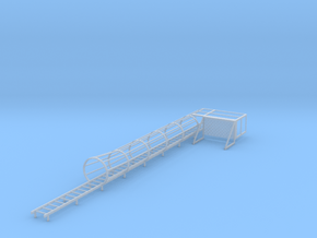 1/64 Ladder and cage with platform Right in Clear Ultra Fine Detail Plastic