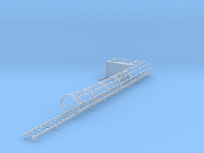 1/64 ladder cage left side platform in Clear Ultra Fine Detail Plastic